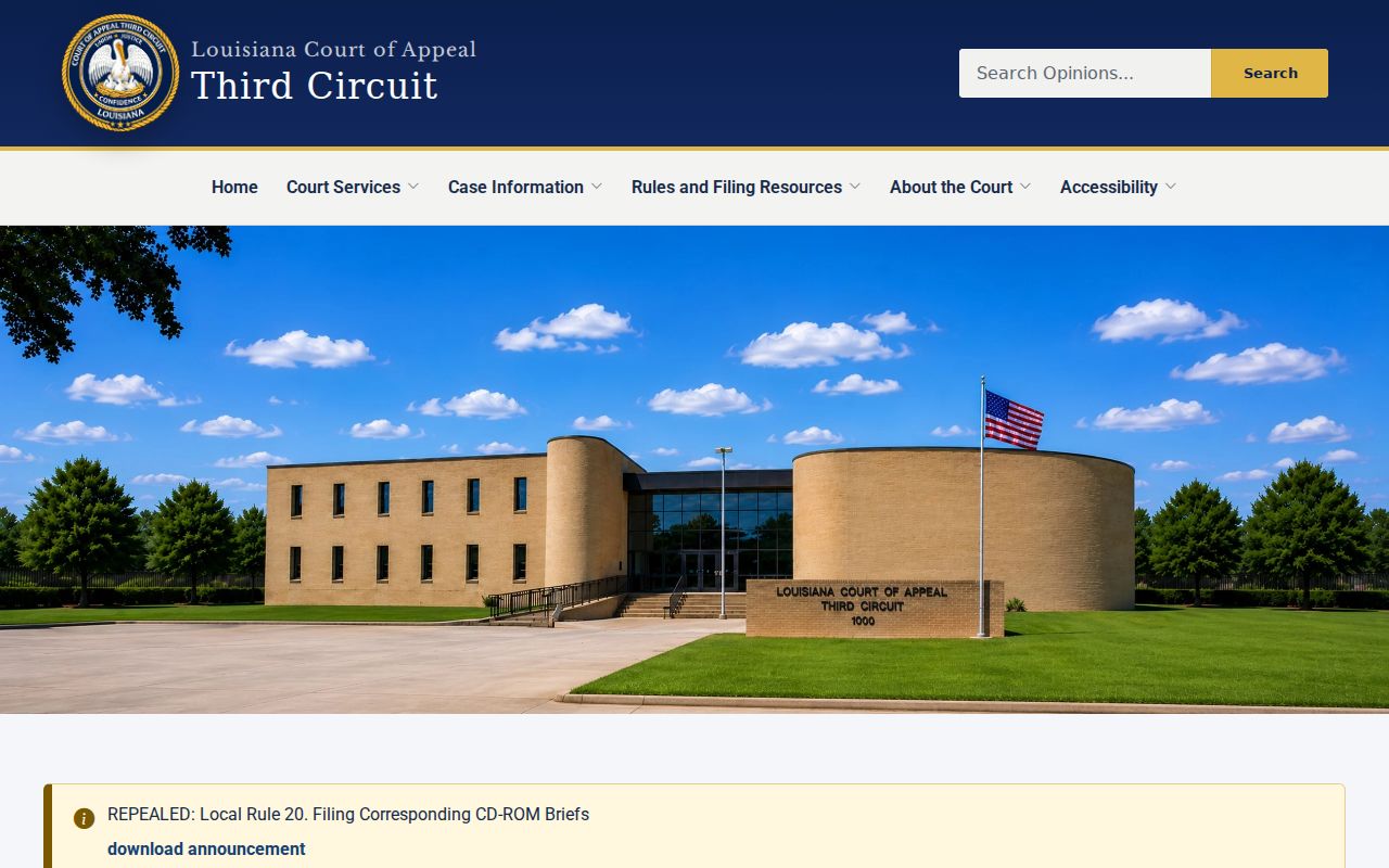 Lafayette Parish court docket Louisiana Third Circuit appellate record access